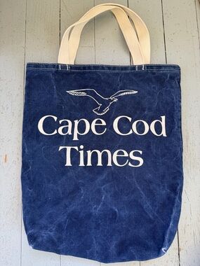 Vintage Rare Cape Cod Times Navy Canvas Tote Bag Seagull